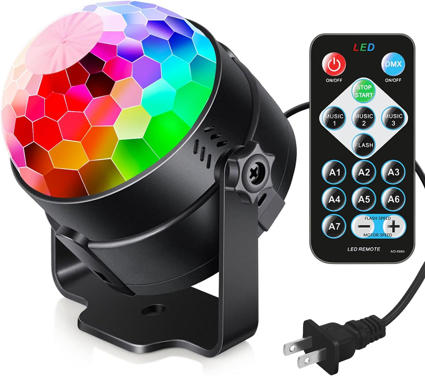 Luditek Sound Activated Party Lights - Remote Control DJ Disco Ball Strobe Lamp for Epic Home Dance Parties, Birthdays, Karaoke & Festive Decorations!