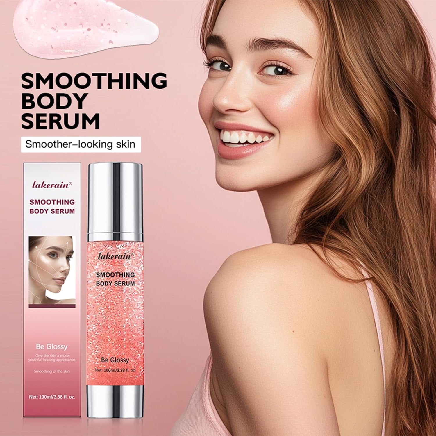 Smoothing Body Serum for Wrinkles - Gloosy Body Serum for Women Silky Smooth Skin, Anti-Aging & Firming - Skin Tightening Serum Visible Results, Body Smoothing Serum Infused with Collagen, Vitamin E