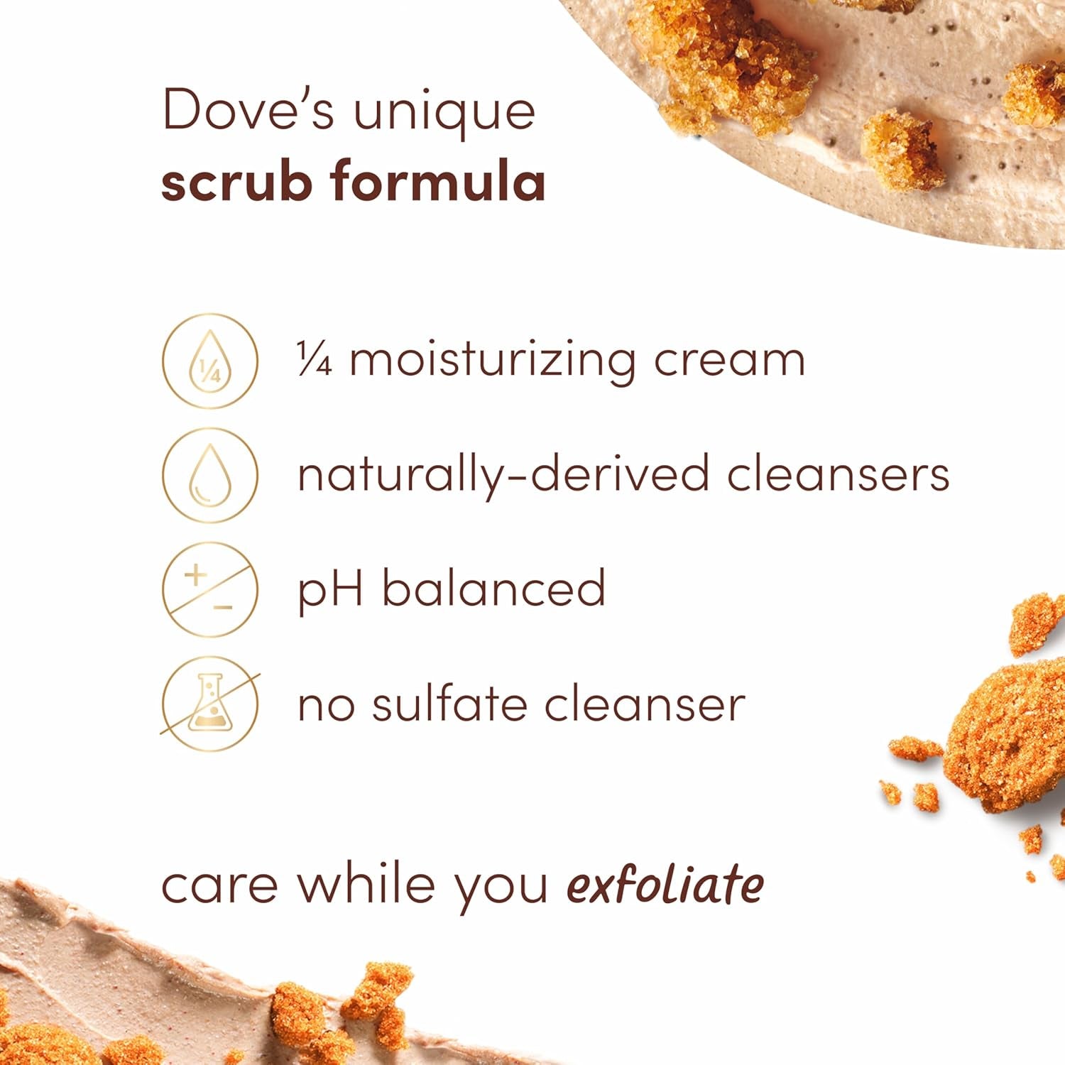 Dove Scrub Brown Sugar & Coconut Butter for Silky Smooth Skin Body Scrub Exfoliates & Restores Skin'S Natural Nutrients 10.5 Oz