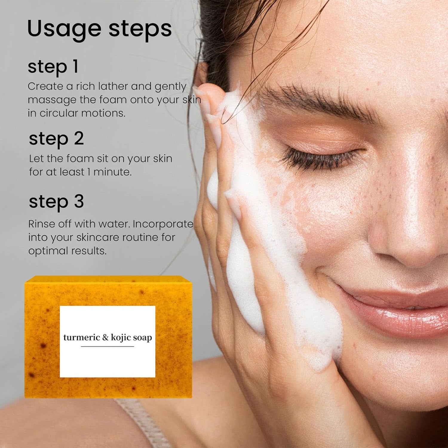 3PCS Honey Glow Lemon Turmeric Soap for Face and Body, Natural Turmeric Handmade Soap for All Skin Types
