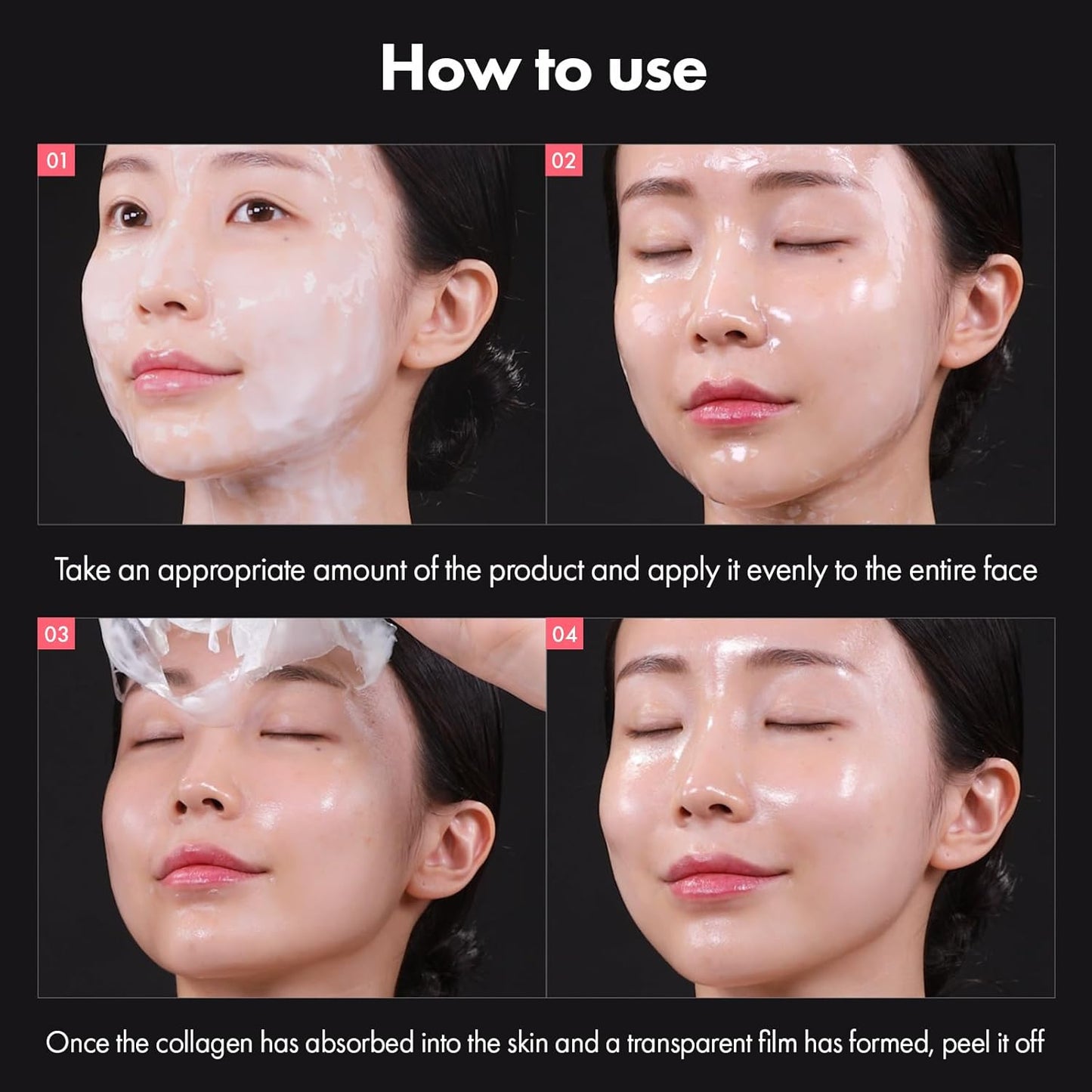 Real Collagen Fit, Collagen Wrapping Mask, Collagen 670,000Ppm, Peel off Facial Mask for Elasticity, Hydrating, Glow, Glass Skin, Korean Skin Care, 50Ml, 1.69 Fl. Oz.