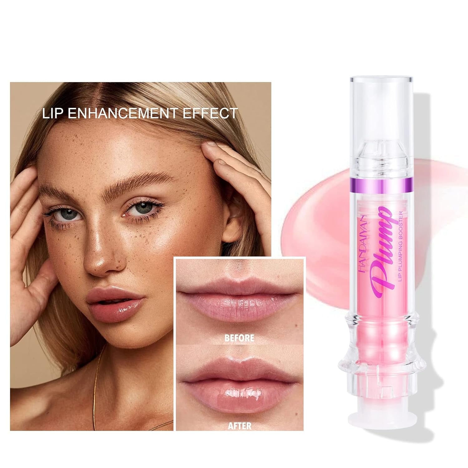 Plumping Lip Oil with Chili Extract - Fuller Lips Instantly! Ultra-Hydrating & Nourishing, Glossy Finish Lip Glow Oil, Lip Plumping Booster Plump, Smooth, and Define Your Lips Naturally (01 Pink)