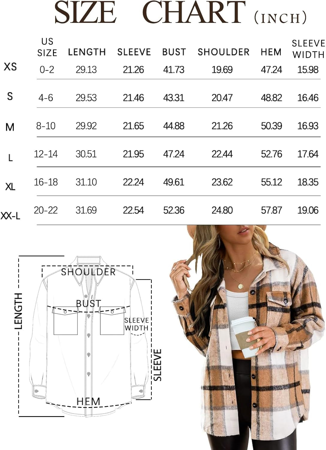 AUTOMET Womens Fall Outfits Fashion Clothes Shackets Flannel Plaid Button down Long Sleeve Shirts Jackets 2024