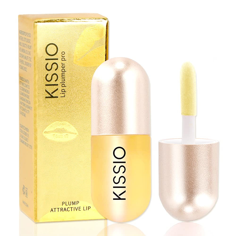 KISSIO Lip Plumper,Natural Lip Plumper for Day Use,Lip Plumping Gloss Make Lips Fuller and Moisturizing 5.5Ml,Lip Mask,Hydrating & Reduce Fine Lines,Beautiful Fuller