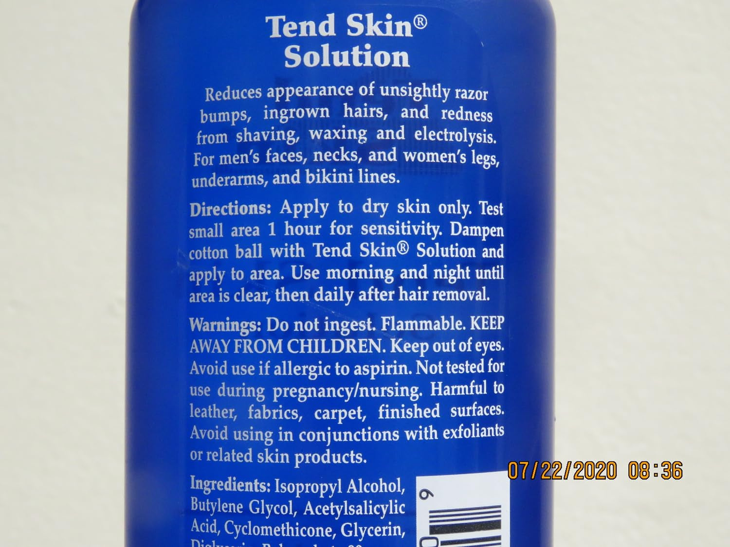 Tend Skin the Skin Care Solution for Unsightly Razor Bumps, Ingrown Hair and Razor Burns, 8 Fl Oz Bottle