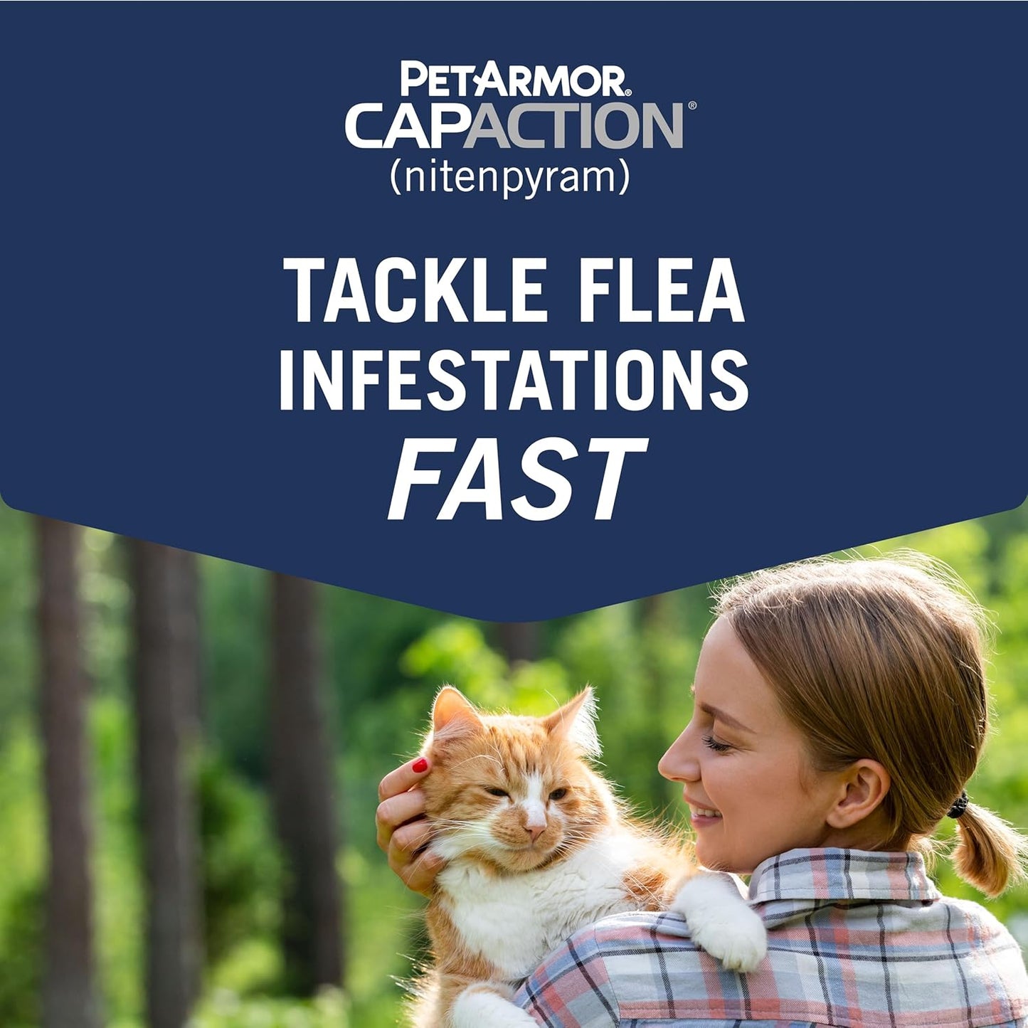 Petarmor CAPACTION (Nitenpyram) Oral Flea Treatment for Cats, Fast Acting Tablets Start Killing Fleas in 30 Minutes, Cats 2-25 Lbs, 6 Doses