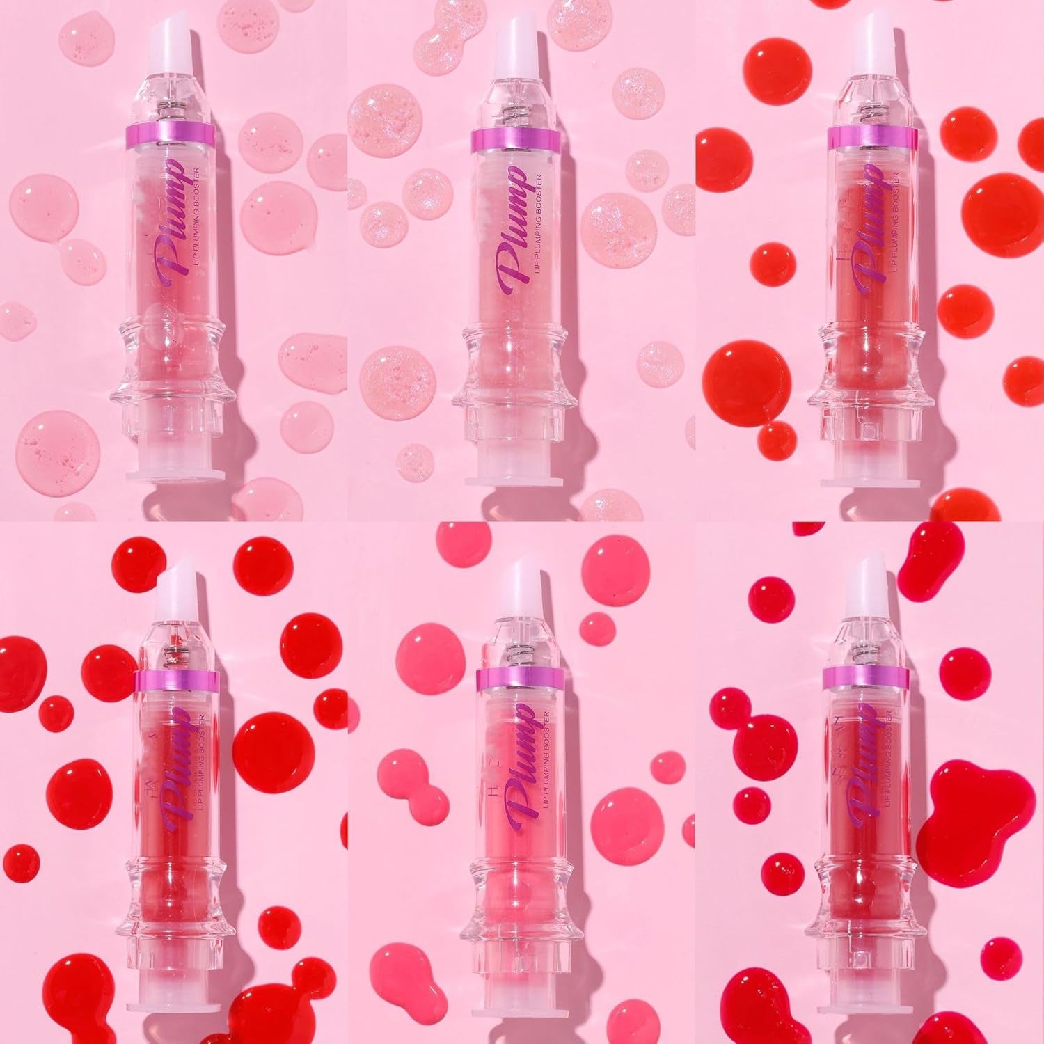 Lip Plumping Lip Gloss Needle Tube Shape, Slightly Spicy Lip Glow Oil Transparent or Shimmer Glass Mirror Glossy Lip Balm Long Lasting Nourishing Lip Care Lipstick Makeup (Color 02)