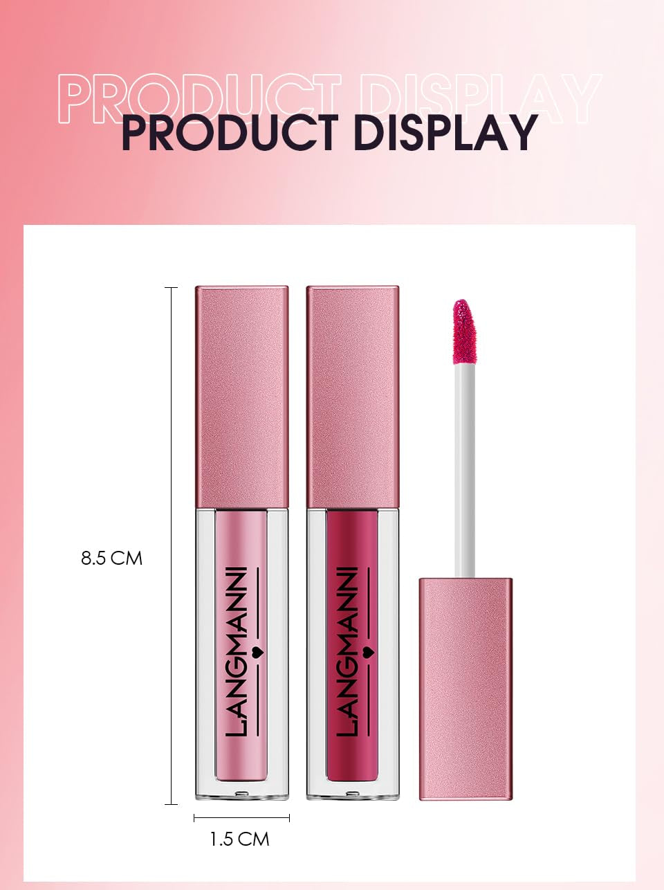LANGMANNI 12Pcs Lip Gloss Collection Makeup Set, Shiny Smooth Soft Liquid Lip Glosses Lip Stain with Rich Varied Colors for Girls and Women Makeup (Glossy-A)
