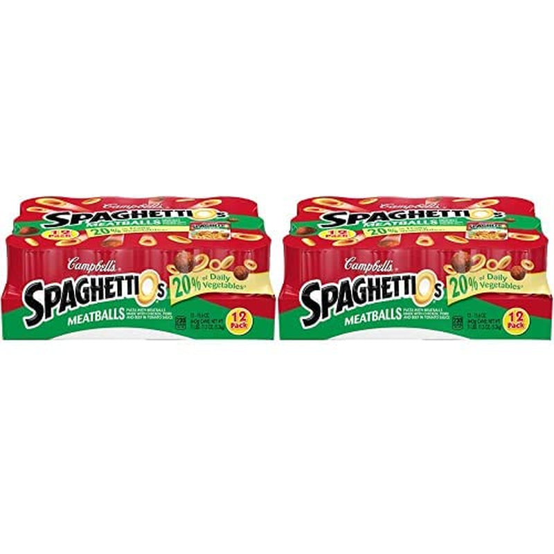 Spaghettios Canned Pasta with Meatballs, 15.6 Oz Can (Pack of 12)