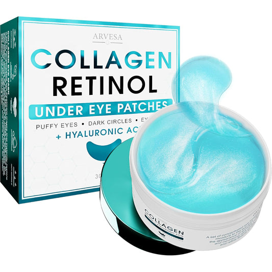 Under Eye Patches for Puffy Eyes and Dark Circles - Retinol Collagen under Eye Masks - Reduce Wrinkles & Bags - Skin Treatment Pads - anti Aging Moisturizer Mask for Women Gift - 60 Eye Gel Pads