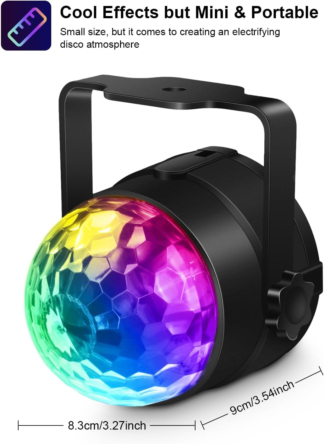 Luditek Sound Activated Party Lights - Remote Control DJ Disco Ball Strobe Lamp for Epic Home Dance Parties, Birthdays, Karaoke & Festive Decorations!