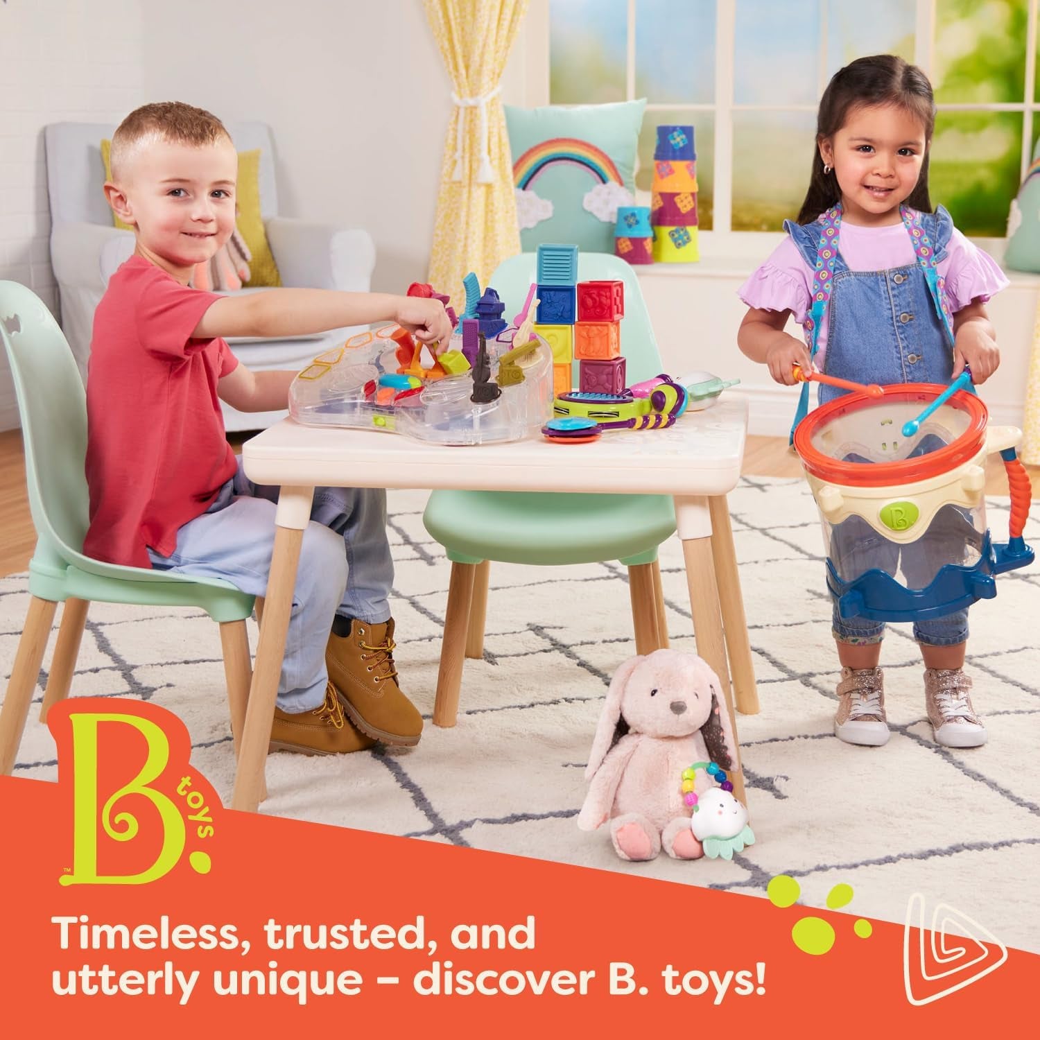 B. Toys – Balance Beam for Kids – Interlocking Balancing Beams – 5 Sensory Pads & 8 Beams – Active Play for Toddlers, Kids – 3 Years + – Balance & Build Set