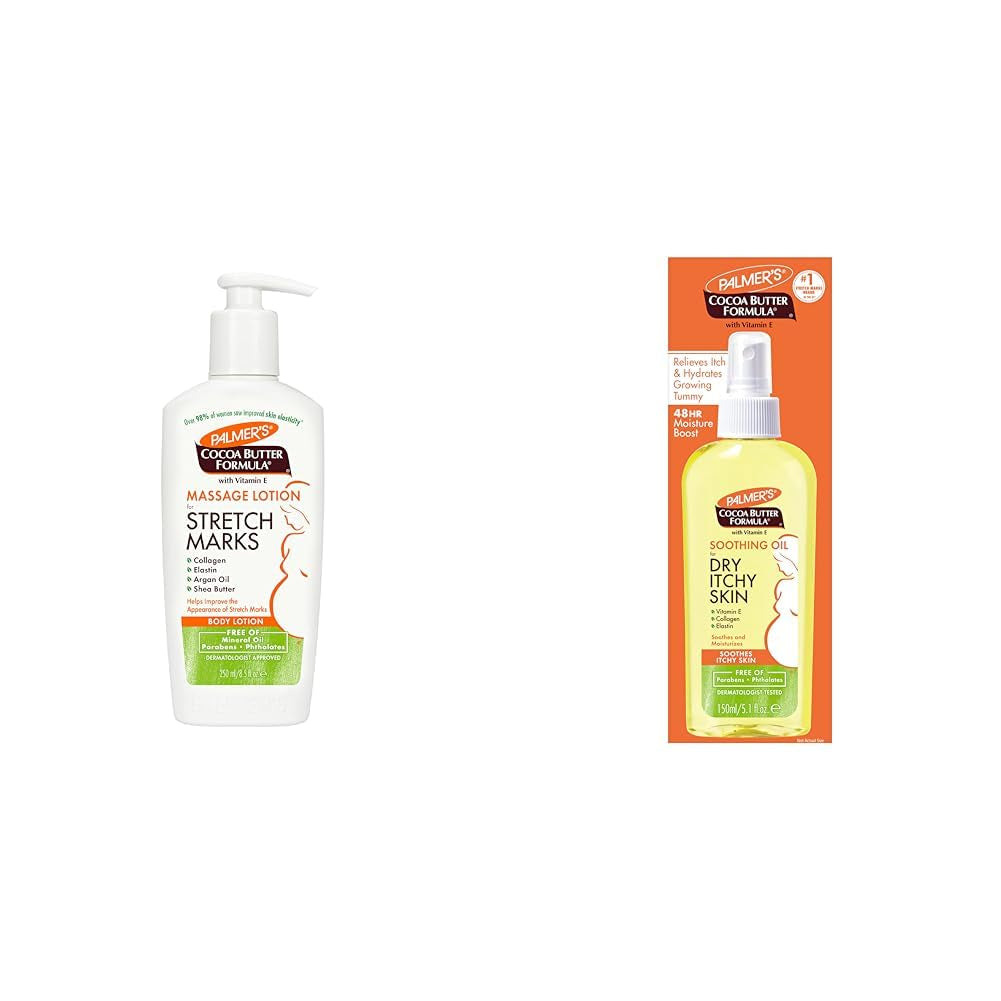 Palmer'S Cocoa Butter Formula Massage Lotion for Stretch Marks, Pregnancy Skin Care, Belly Cream with Collagen, Elastin, Argan Oil and Shea Butter, 8.5 Ounces
