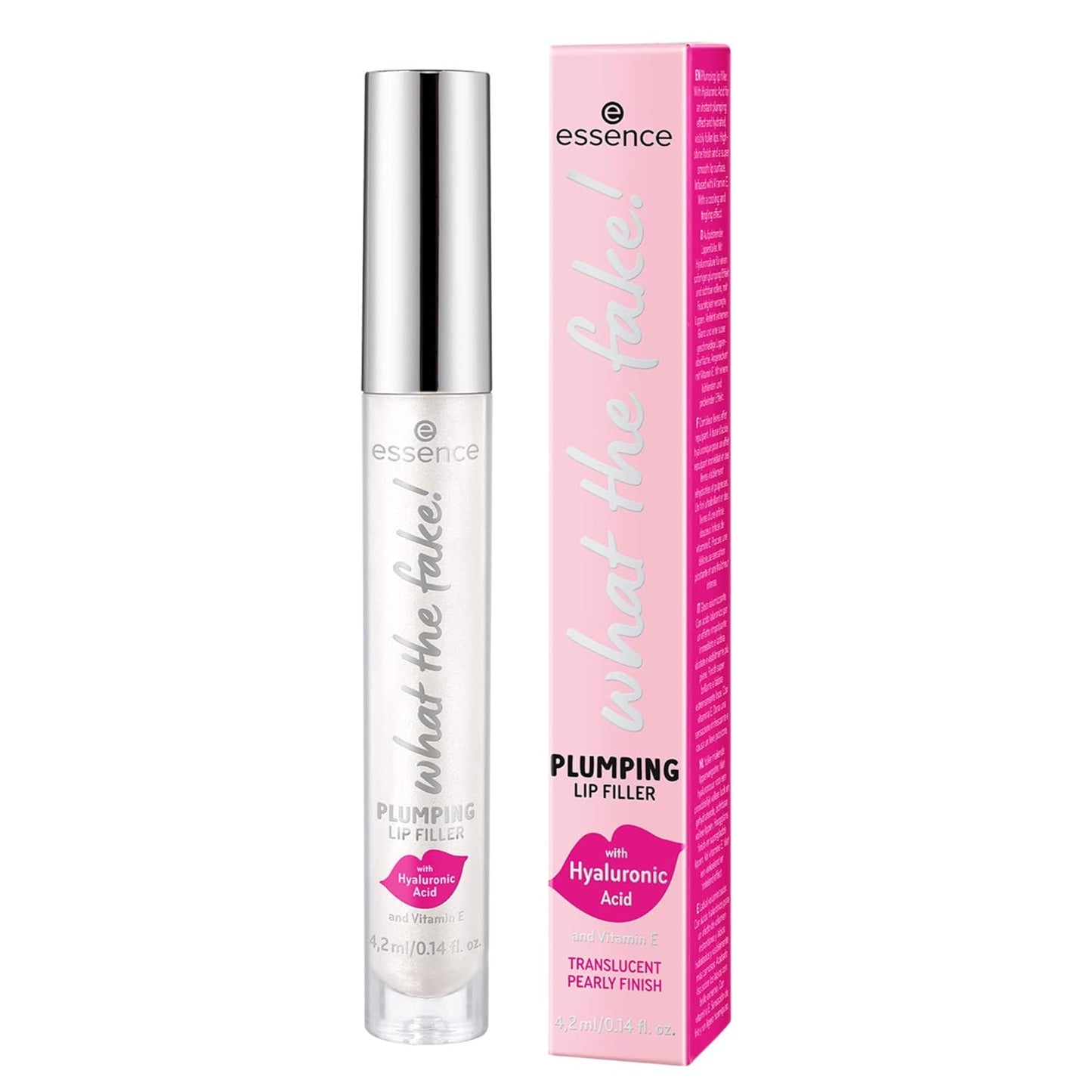 Essence | What the Fake! Plumping Lip Filler | Volumizing Lip Gloss Made with Hyaluronic Acid and Vitamin E | Vegan & Cruelty Free, Gluten Free | Free from Fragrance & Parabens (02 | Oh My Nude!)
