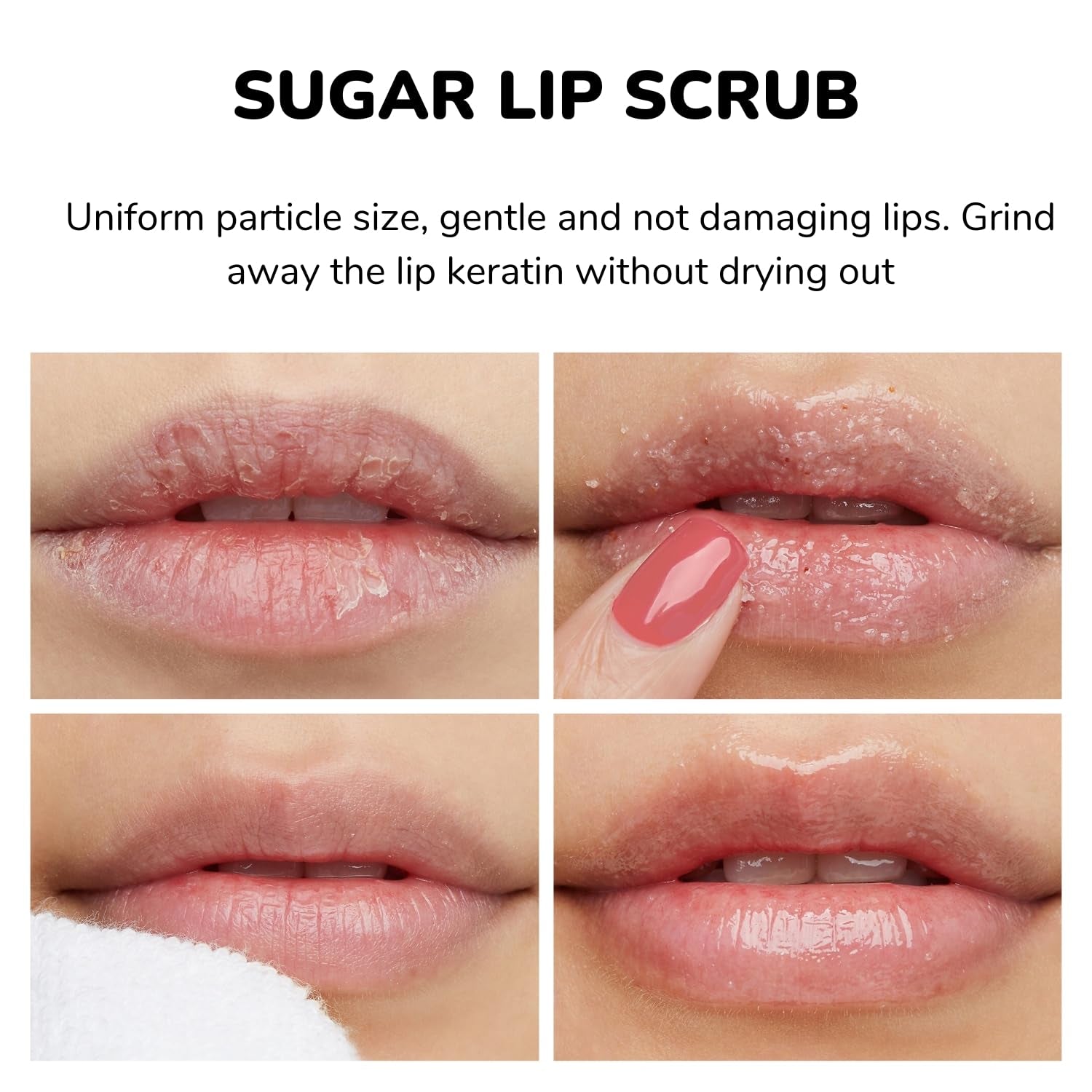 Benatu Lip Sleeping Mask & Sugar Exfoliator Scrub Set, Hydrating Overnight Plumper & Moisturizer Care Gift for Women with Silicone Applicators for Cracked & Dry Lips (Strawberry)