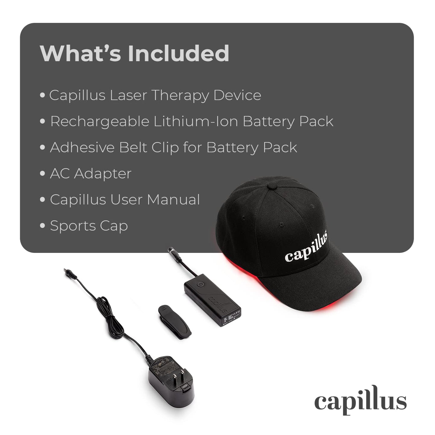 Capillus plus S1 Mobile Laser Therapy Cap for Hair Regrowth, with 214 Red Light Lasers for Laser Hair Growth, Red Light Hair Growth Hat