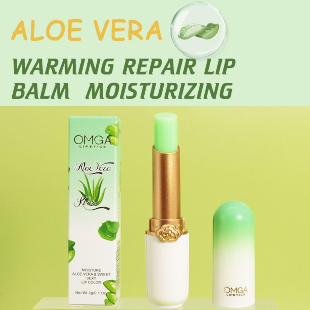 3Pcs Color Changing Lipstick Balm Aloe Vera Avocado Blueberry Three Flavor Combinations for Girls Women Gift Set, Tint Lip Plumpers Makeup Moisturize Lipstick Set