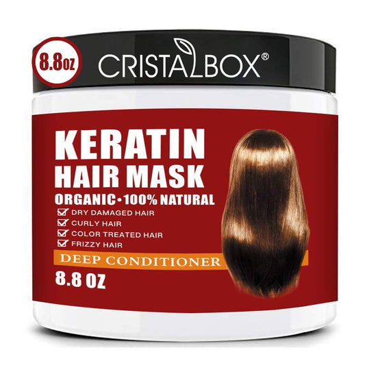 Keratin Hair Mask,Keratin Hair Treatment 250G Hair Mask for Dry Damaged Hair,Hair Treatment Mask Deep Repair Damage Hair Root,Natural Deep Conditioner Hydrating Hair Masque