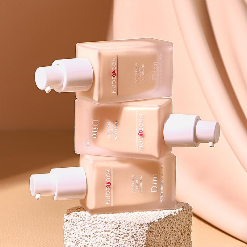 Flawless Soft Matte Liquid Foundation, Healthy Skin Liquid Makeup Foundation, Full Coverage Liquid Foundation Active Wear Makeup, up to 24 Hours Wear (Ivory White, L)