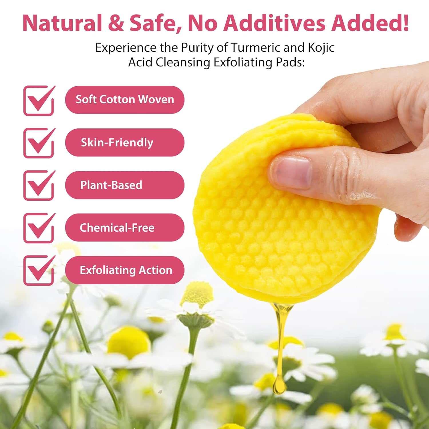 Turmeric Cleansing Pads for Dark Spots,Turmeric Cleansing Pads for Face,Turmeric Face Scrub Pads,Turmeric Pads for Face Cleansing and Exfoliation (40 PCS)