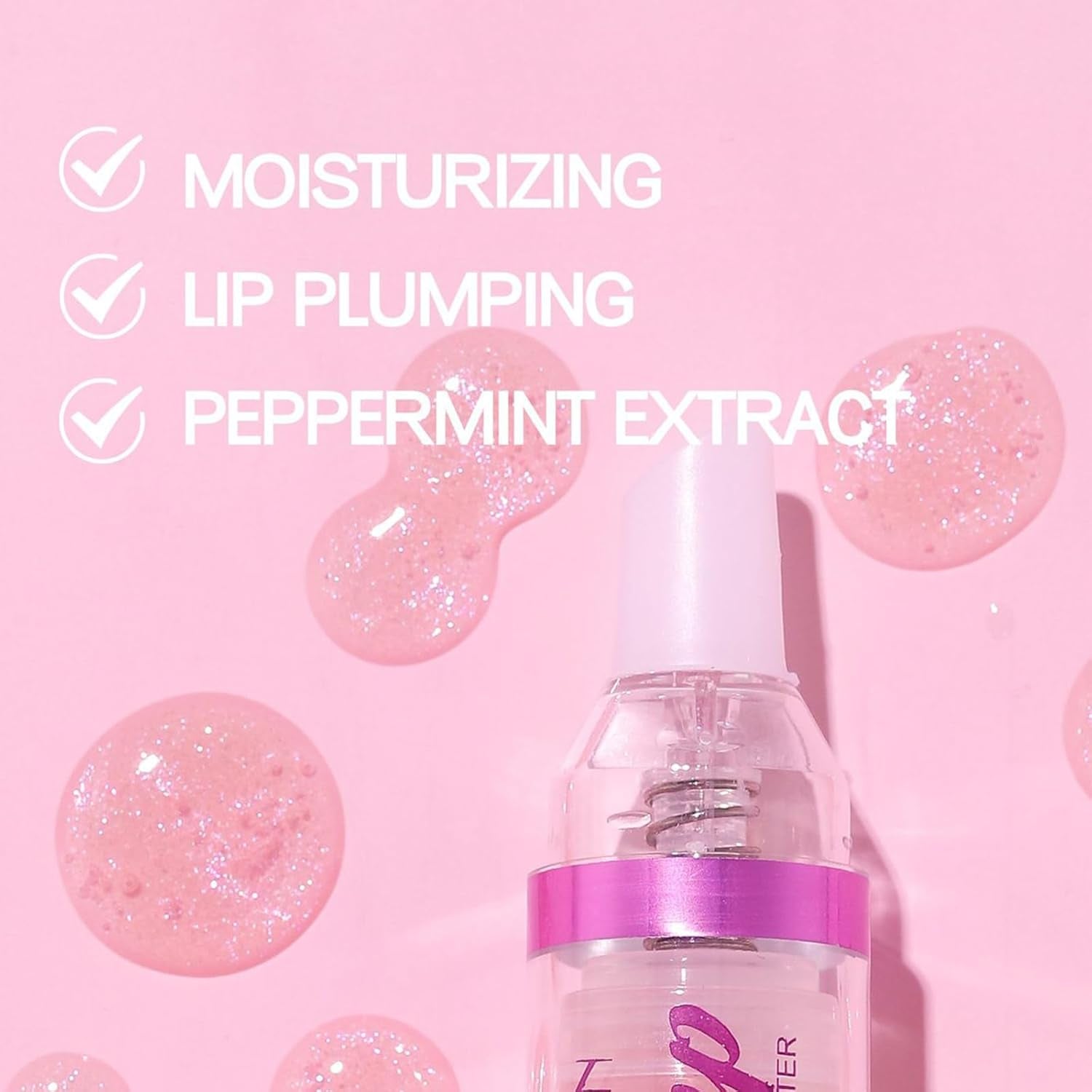 Erinde Lip Plumper Gloss, Natural Spicy Lip Plumping Booster Lip Plumping Oil, Ultra-Hydrating & Nourishing Plump and Pout Lip Plumper, Glossy Finish Fuller Lip Plumping Lip Gloss for Women Girls, 02#