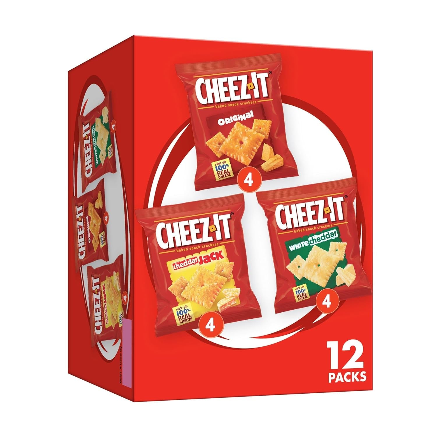 Cheez-It Cheese Crackers, Baked Snack Crackers, Lunch Snacks, Variety Pack, 12.1Oz Box (12 Packs)