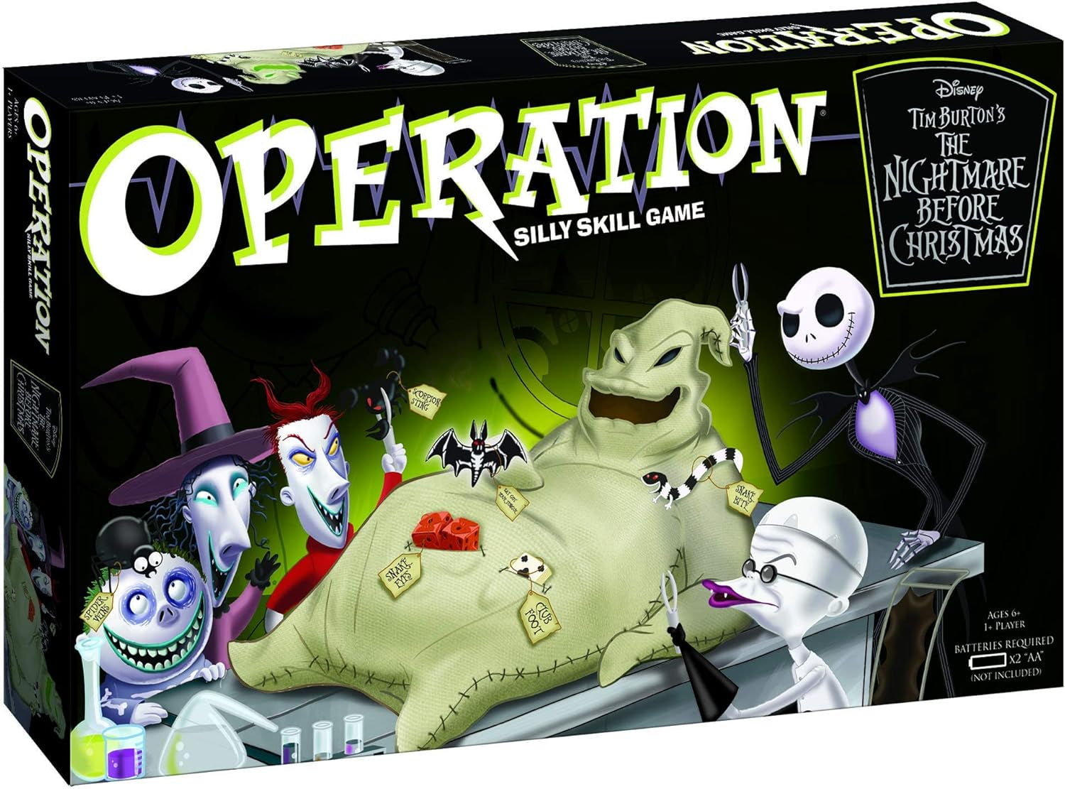 Operation: Disney the Nightmare before Christmas Board Game | Collectible Operation Game | Featuring Oogie Boogie & Nightmare before Christmas Artwork, 1+ Players