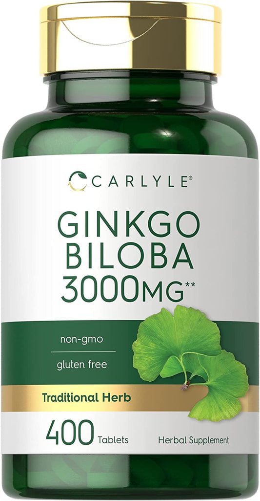 Carlyle Ginkgo Biloba 3000Mg | 400 Tablets | Non-Gmo, Gluten Free Herbal Supplement