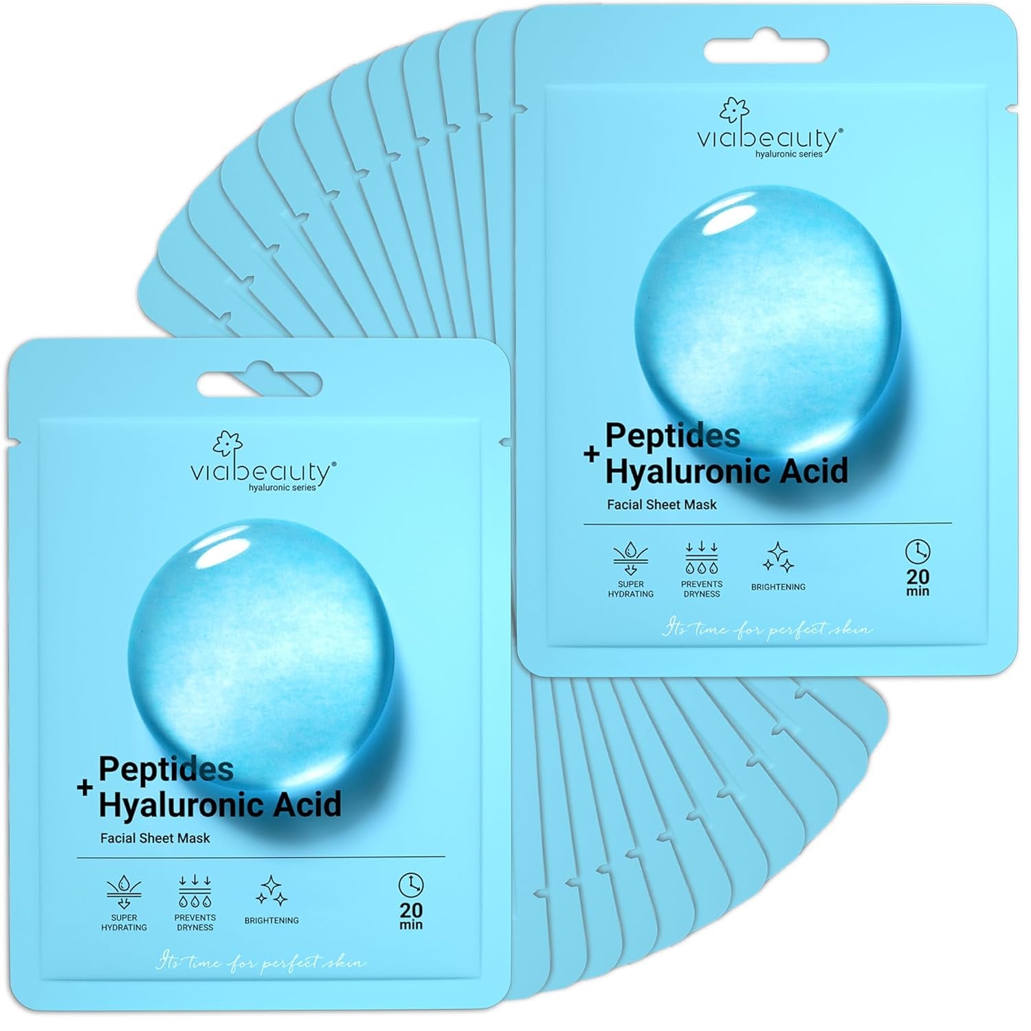 6 Pack of Sheet Face Masks Skincare - Collagen Face Mask Sheets with Hyaluronic Acid, Vitamin C, Snail Mucin - Facial Sheet Mask for Hydrating, Moisturizing, Rejuvenating