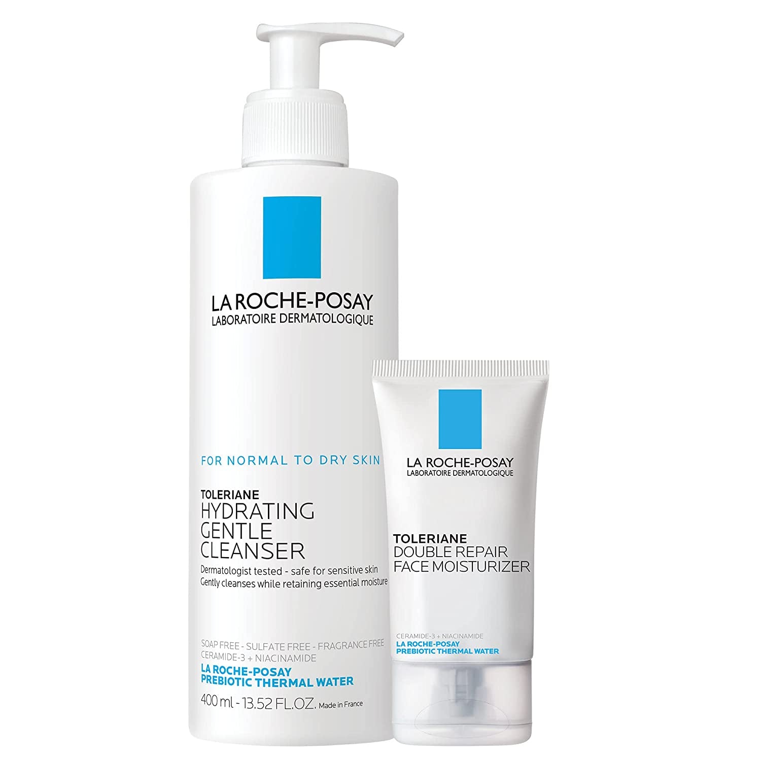 La Roche-Posay Toleriane Hydrating Gentle Face Cleanser | Hydrating Facial Cleanser with Niacinamide + Ceramides | Daily Face Wash for Dry Skin to Normal Skin | Sensitive Skin Tested | Fragrance Free