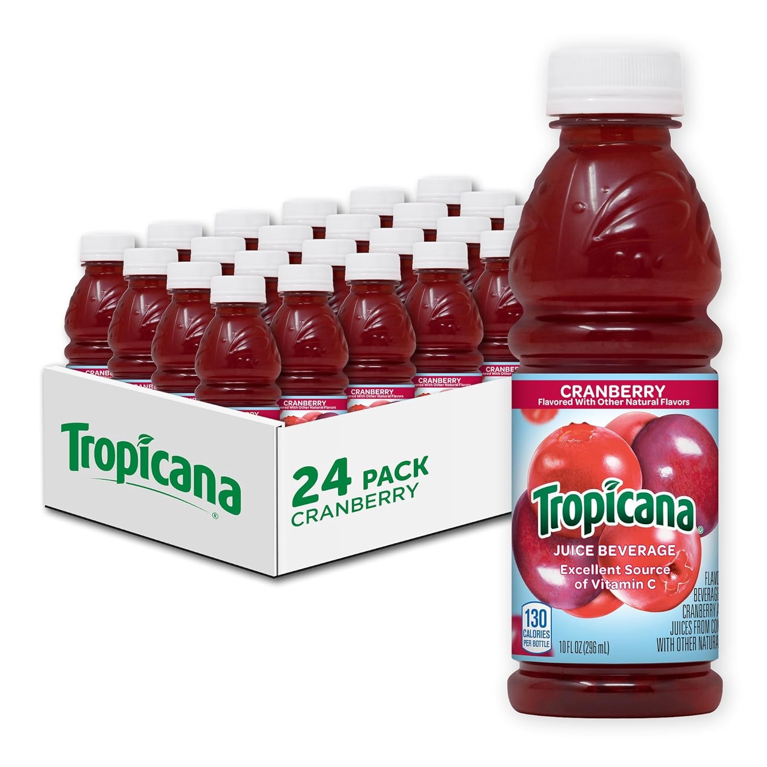 Tropicana 100% Juice, Orange Strawberry, 10 Fl Oz Bottle (Pack of 24)