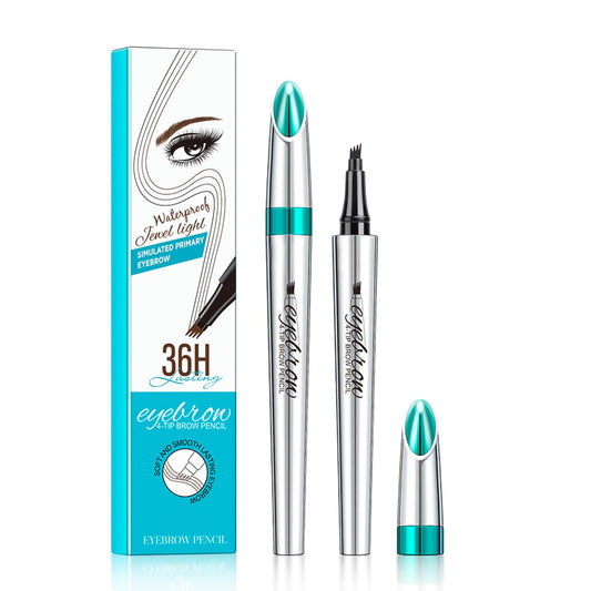 Eyebrow Pencil,3D Microblading Eyebrow Tattoo Pencil 4 Fork Tip,Eye Makeup Long-Lasting Waterproof & Smudge-Proof Natural Eyebrow Hair Eyebrow Pencil (2#Red-Brown)