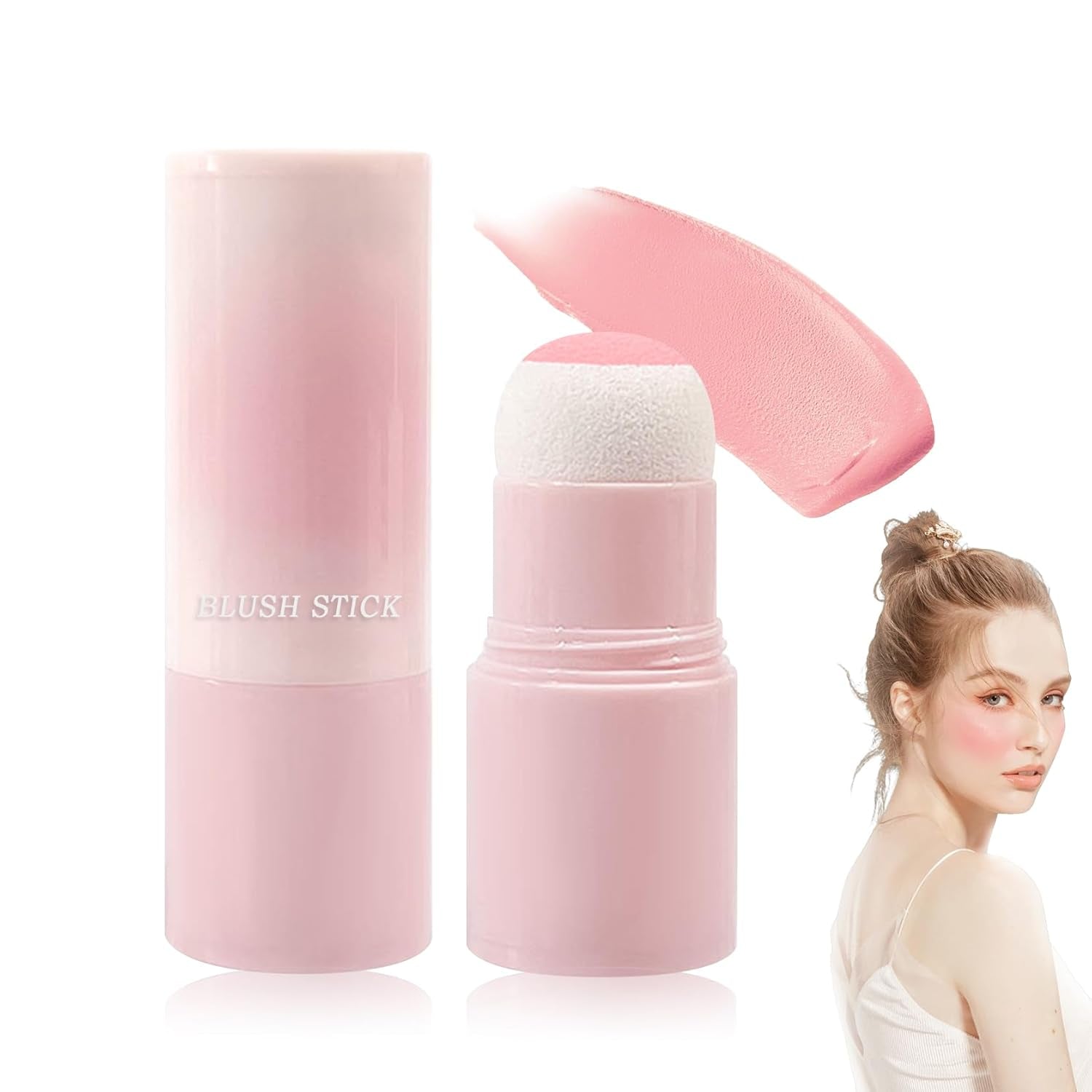 4 Colors Blush Palette for Cheeks,Face Matte Contour Blush Makeup Palette,Buildable Shimmer Facial Cheek Blusher Shades,Blendable Cosmetic Makeup Blush with Blush Brush 01