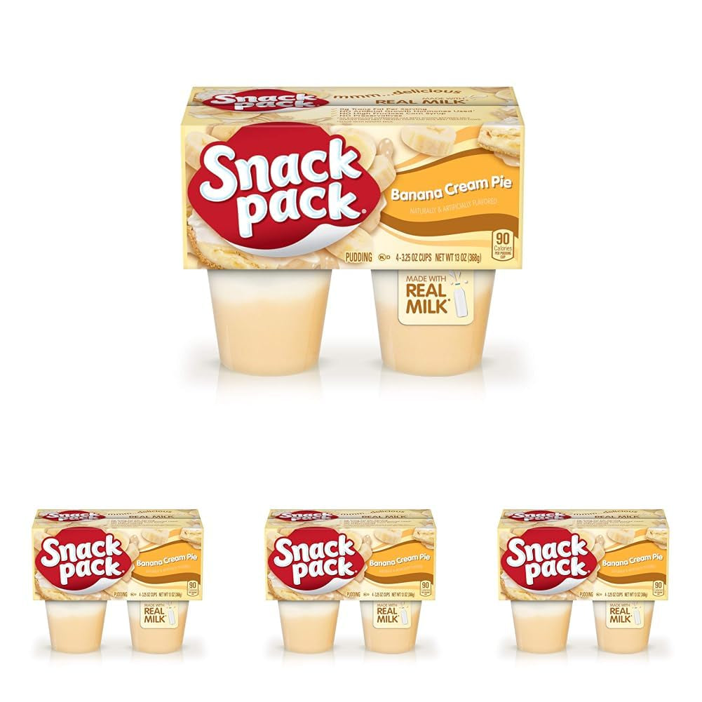 Snack Pack Banana Cream Pie Pudding Cups, 4 Ct