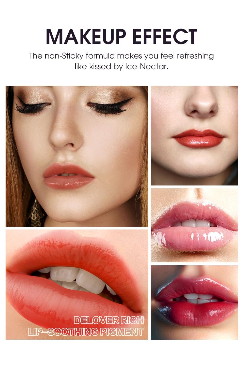 LANGMANNI 12Pcs Lip Gloss Collection Makeup Set, Shiny Smooth Soft Liquid Lip Glosses Lip Stain with Rich Varied Colors for Girls and Women Makeup (Glossy-A)