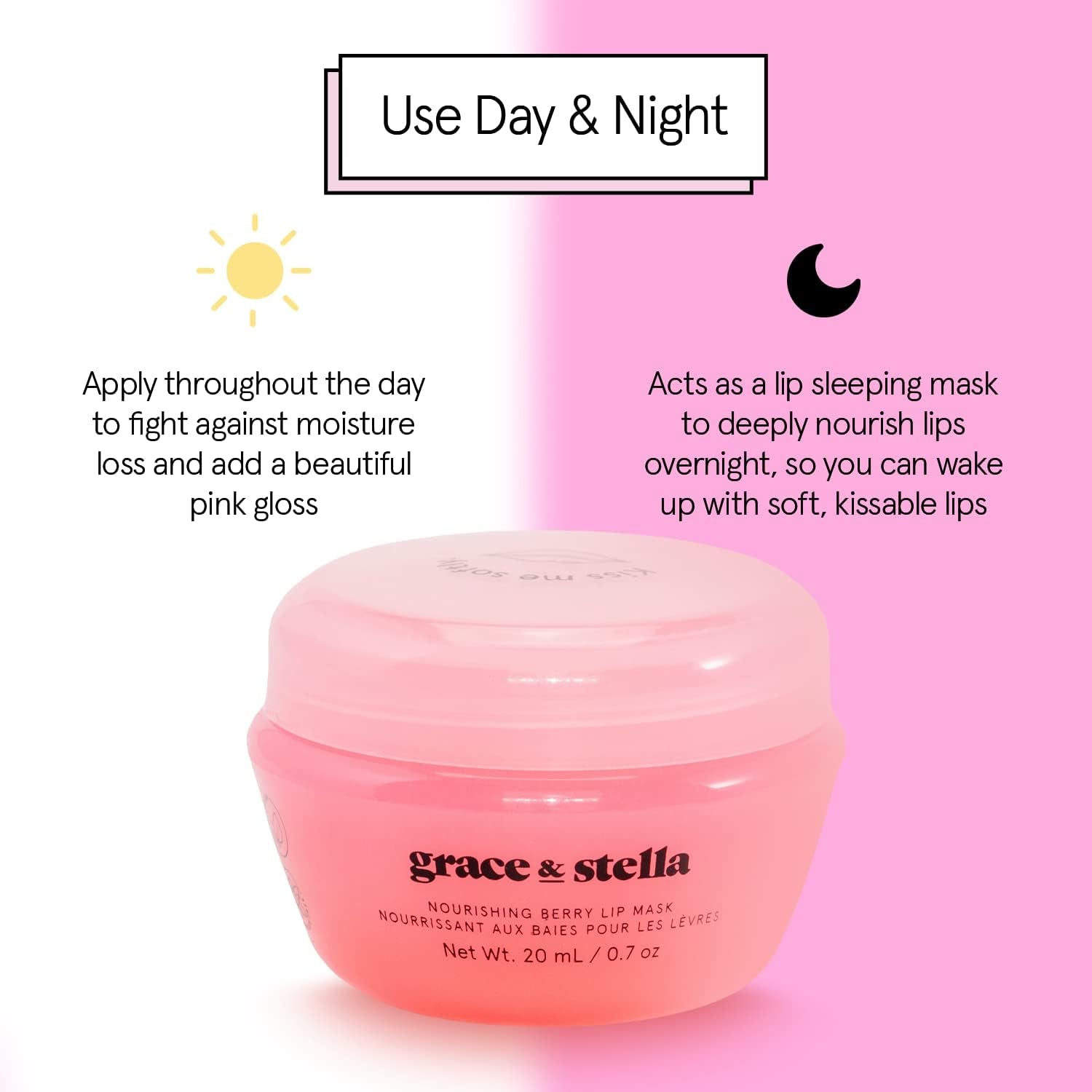 Grace & Stella Award Winning Lip Plumper Nourishing Berry Lip Mask - Lip Balm Hydrating - Lip Moisturizer for Very Dry Lips - Overnight Lip Mask & Lip Treatment & Lip Sleeping Mask - Vegan